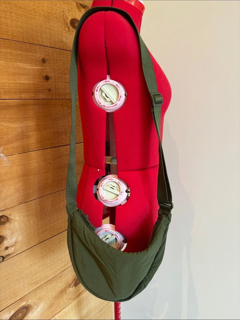 Olive Green Messenger Crossbody Bag with Adjustable Strap